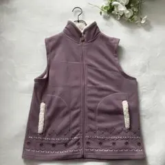 Ven 裏ボアフリースベスト　Lサイズ　ピンクパープル系　秋冬　保温