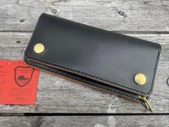 茶芯栃木レザー トラッカーウォレット ロング2層