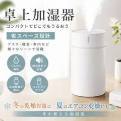 卓上加湿器 コンパクト USB給電 静音 ミニ加湿器 ホワイト