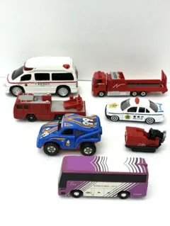 ミニカー7台セット 救急車・消防車・パトカーなど