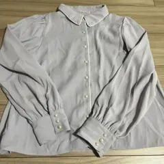 NICE CLAUPブルーグレー 襟付き 長袖シャツ