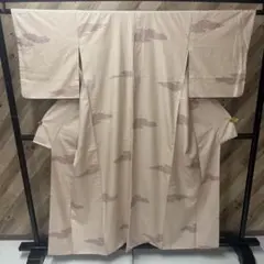 Z-1651 小紋着物 袷着物 暈し八掛 広衿 細かい総柄 正絹