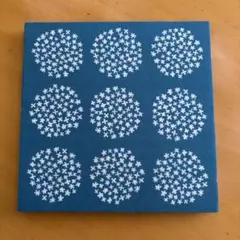 ファブリックパネル 青地 白花模様