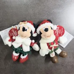 ディズニー クリスマス ぬいぐるみ バッジ ミッキー ミニー セット
