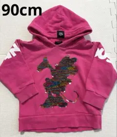 【即購入⭕️】ベビードール　フード付きパーカー　スパンコール　90cm ミニー