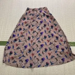 花柄フレアスカート ピンク