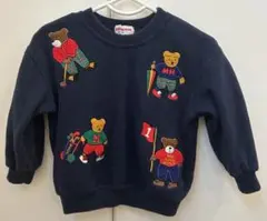 ミキハウス 90年代 クマ刺繍 トレーナー Mサイズ　80〜90cmヴィンテージ