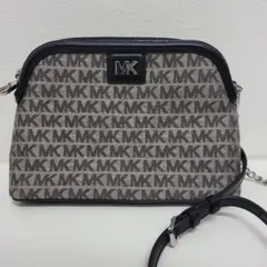 極美品 マイケルコース ショルダーバッグ MKシグネチャー キャンバス グレー