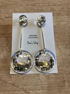 One's Shop クリア円形ピアス