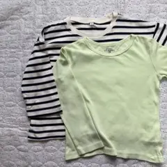長袖 ボーダー 無地 120~130cm 無印 classical2枚セット