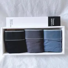 メンズ ボクサーパンツ 下着 XL 3枚組 ブラック グレー ブルーグレー