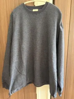 ストライプ 長袖Tシャツ ネイビー