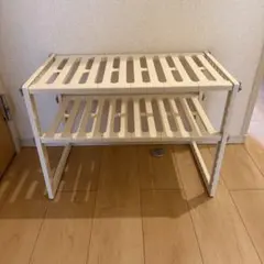 伸縮式 2段 整理棚 キッチン収納ラックのサムネイル