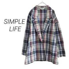 SIMPLE LIFE【FREE】チェック柄 シャツジャケットBIGのサムネイル