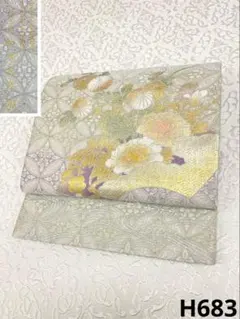 袋帯 刺繍 鈴蘭 花 正絹 お太鼓柄 D544 - メルカリ
