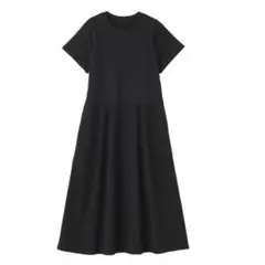 【新品】無印良品　今季春夏　涼感半袖ワンピース　 サイズXＬ新品　黒色