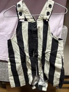 ⑨p.premier ブラック・ホワイトストライプ サロペット 80cm