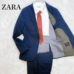 【美品】ZARA ザラ セットアップ スーツ ネイビー スリム フィット 175