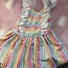 女の子用ストライプワンピース水着