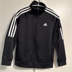 adidas アディダス 黒 ジップアップ ジャージ　140cm