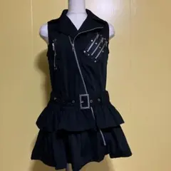 ACDCRAG ノースリーブ　ワンピース　パンク ライダース風パンクロックワンピのサムネイル
