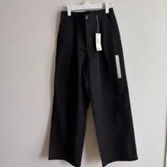 無印良品 ムラ糸 チノタックワイドパンツ 股下長め M ブラック