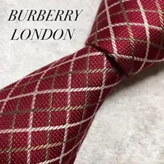 新品同様　バーバリーロンドン　ネクタイ　シルク　ノバチェック　ジャガード　日本製