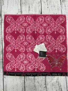 ANNA SUI 蝶模様 タオルハンカチ