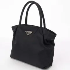 美品 PRADA ハンドバッグ ミニバッグ ナイロン ブラック 三角ロゴ