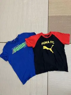 PUMA Tシャツ 2枚セット 青・黒赤 150、160cm