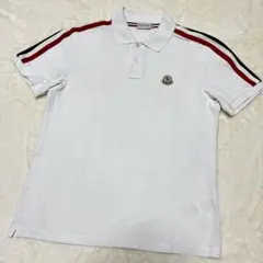MONCLER ホワイト ポロシャツ トリコロールカラー　1万円均一セール
