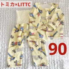トミカ×LITTC ディズニーパジャマ 90 前開き 冬 男女 リトシー