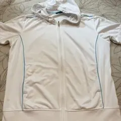 UNIQLO ユニクロ 半袖 フルジップパーカー ホワイト フード付き XL