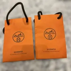 HERMES オレンジ ショップ袋 2個セット