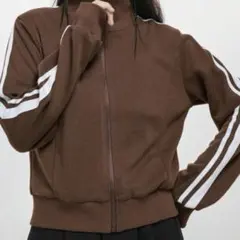 トラックジャケット パーカー クロップド ブラウン SHEIN y2k 古着風