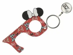 Disney ミニー　コードリール付きキーホルダー　タッチレス　感染予防のサムネイル