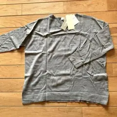 ワールド　grove セーター　ニット　グレー　新品未使用　イタリア染色糸使用