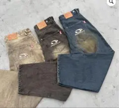 9090 Heisei Logo Wide Tuck Denim Pantsのサムネイル