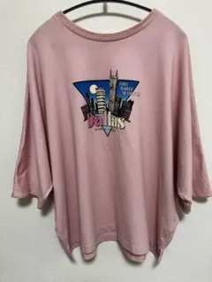 【ニコアンド】ワイドTシャツ・F・ピンク・ドロップショルダーのサムネイル