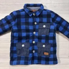 フリースジャケット 青と黒のチェック柄 18M