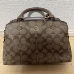 COACH ブラウン ロゴパターン ハンドバッグ