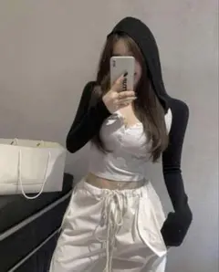 SHEIN 韓国系 レディース トップス 長袖 フード付き