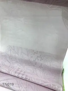 紋紗 色無地 葉っぱ文様 薄物コート 薄柿色 正絹 反物 TN