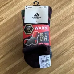 adidas 暖かいソックス 3足セット 24-26cm
