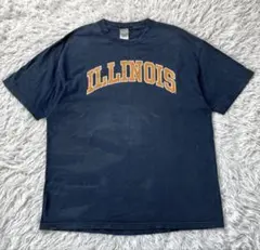 雰囲気抜群 カレッジ Tシャツ イリノイ州 ネイビー XL