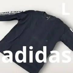 adidas スリーストライプス ロングスリーブTシャツ ブラック L