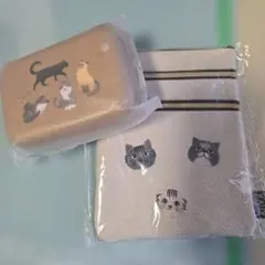新品 KALDI 猫の日 ガジェットケース ポーチ 2点セット
