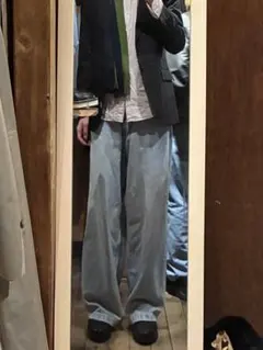 ZARA ワイドデニム　バギーデニム　ブルー