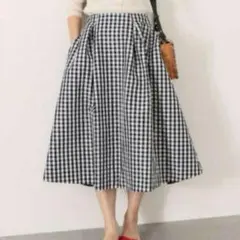IENA ギンガムチェック　フレアスカート　34サイズ