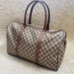 希少サイズ　オールドグッチ ボストンバッグ　GGスプリーム　グッチ　ゴールド金具